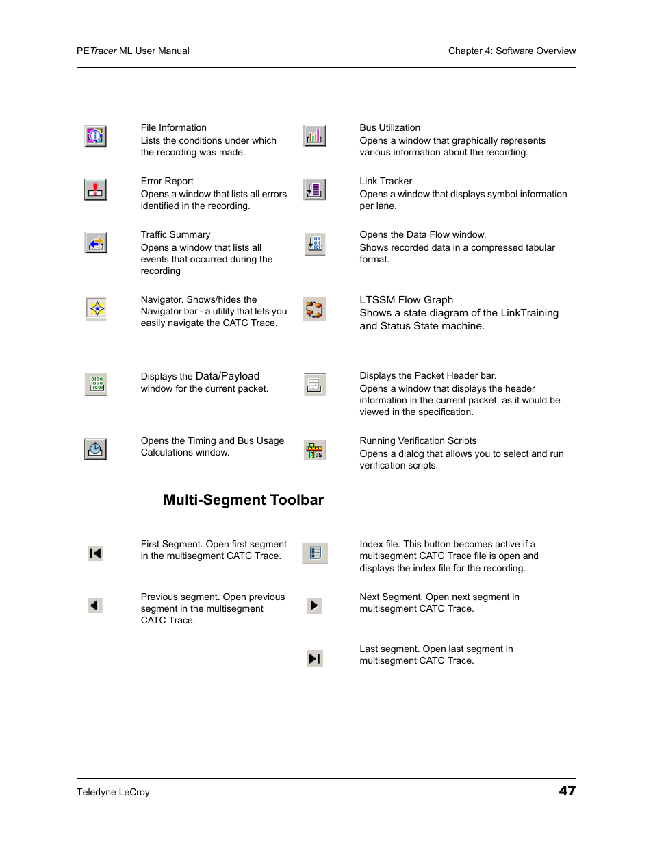 Multi-segment toolbar | Teledyne LeCroy PETracer ML Analyzer and Exerciser User Manual User Manual | Page 55 / 274