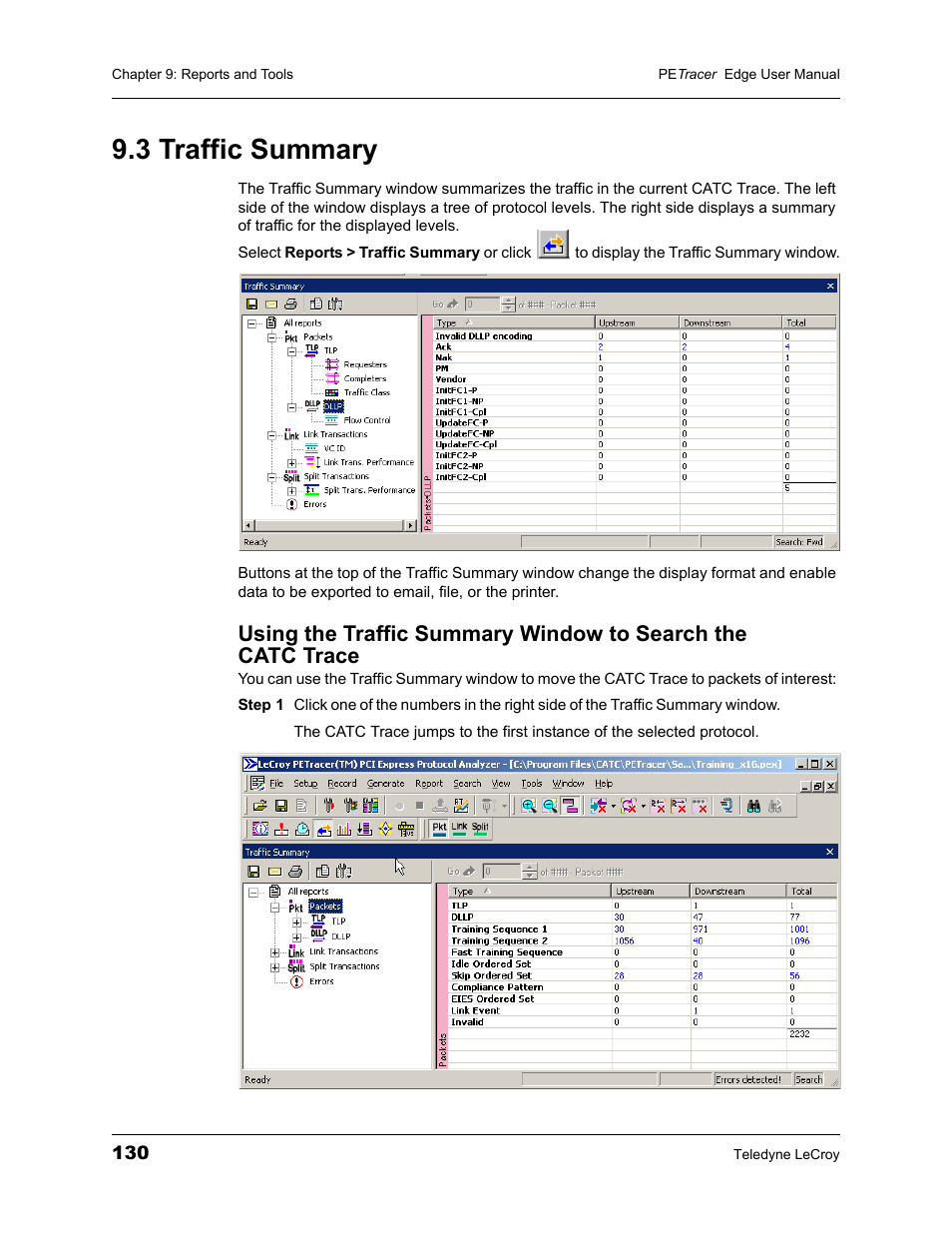 3 traffic summary | Teledyne LeCroy PETracer PCI Express Edge User Manual User Manual | Page 138 / 196