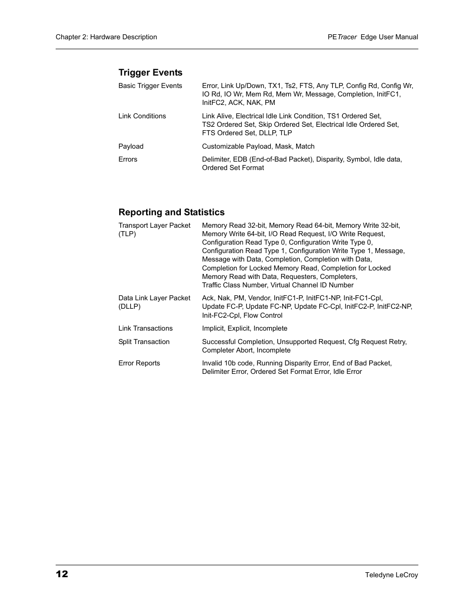 Trigger events reporting and statistics | Teledyne LeCroy PETracer PCI Express Edge User Manual User Manual | Page 20 / 196