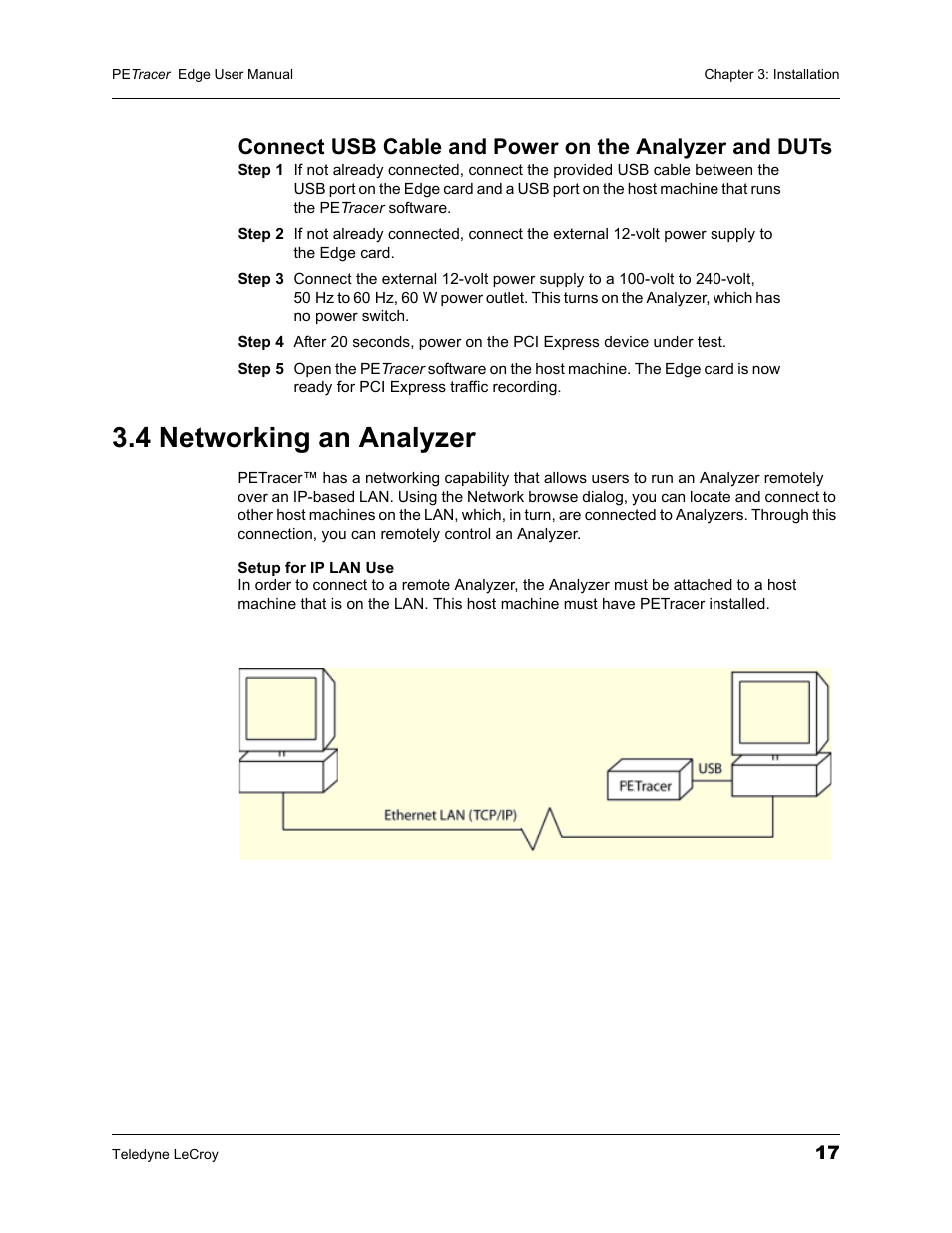 4 networking an analyzer | Teledyne LeCroy PETracer PCI Express Edge User Manual User Manual | Page 25 / 196