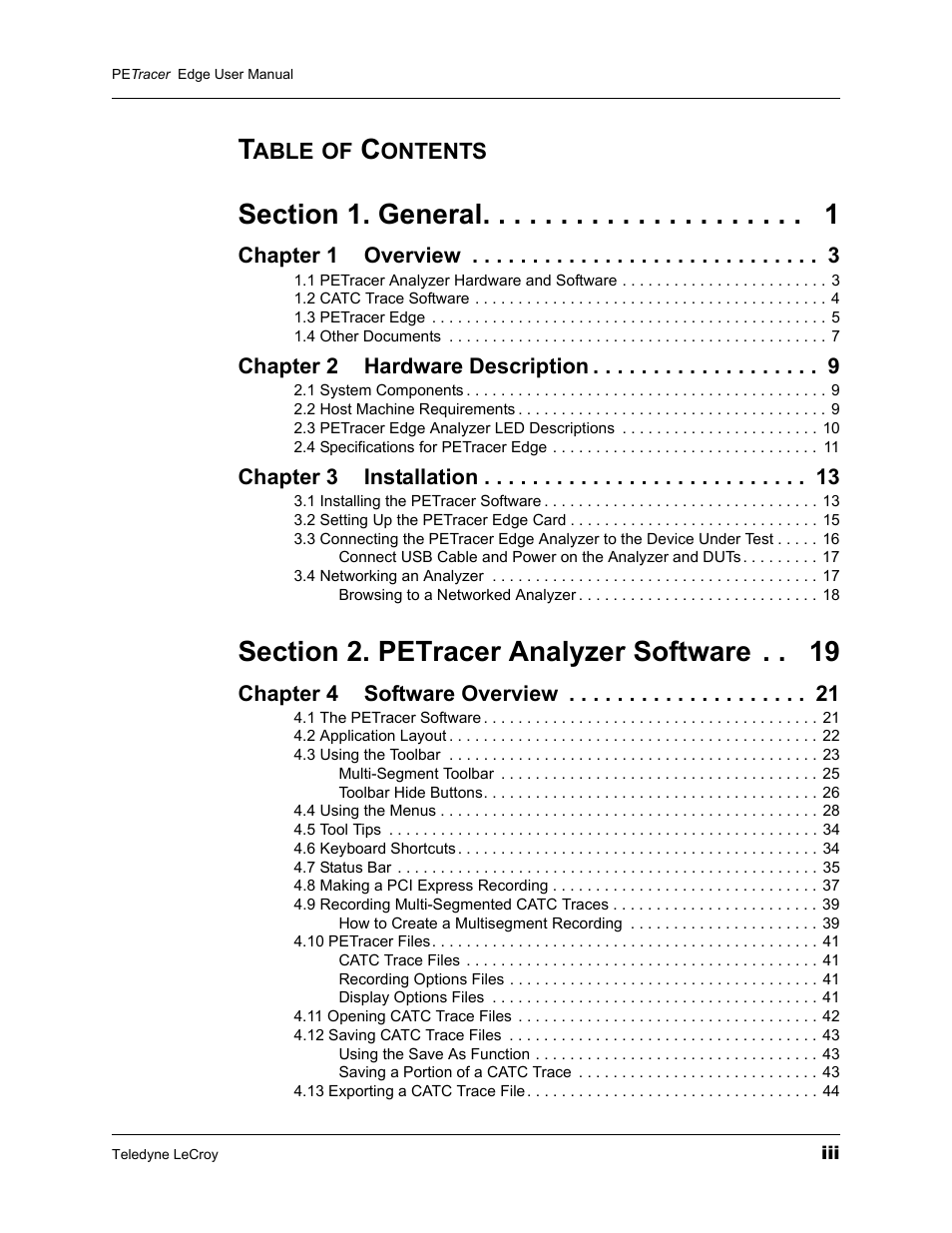 Teledyne LeCroy PETracer PCI Express Edge User Manual User Manual | Page 3 / 196