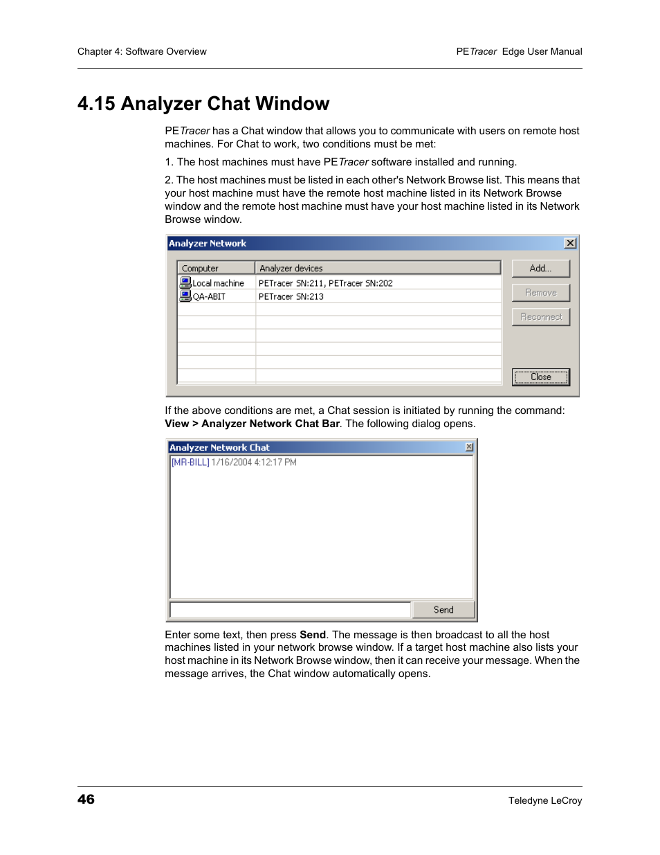 15 analyzer chat window | Teledyne LeCroy PETracer PCI Express Edge User Manual User Manual | Page 54 / 196