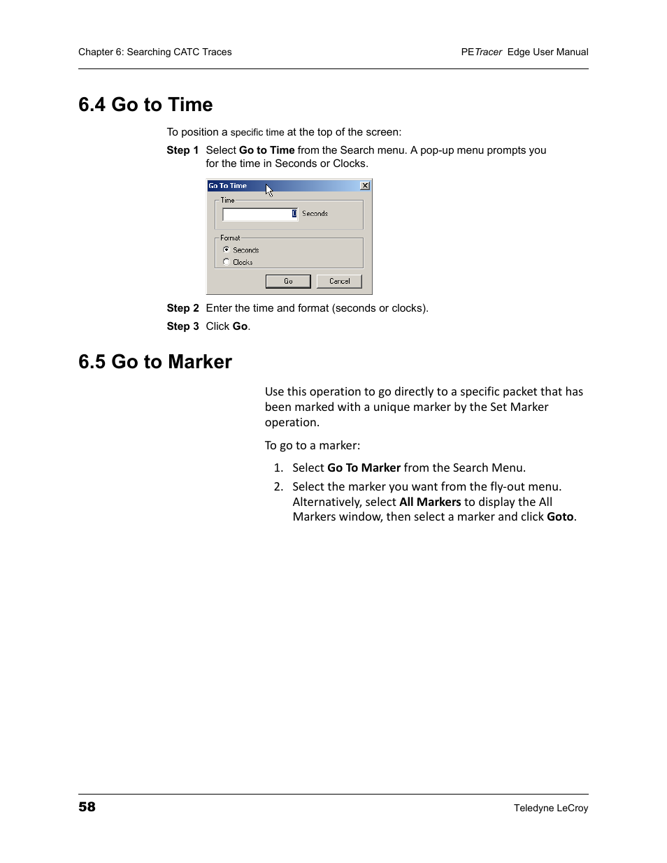4 go to time, 5 go to marker, 4 go to time 6.5 go to marker | Teledyne LeCroy PETracer PCI Express Edge User Manual User Manual | Page 66 / 196