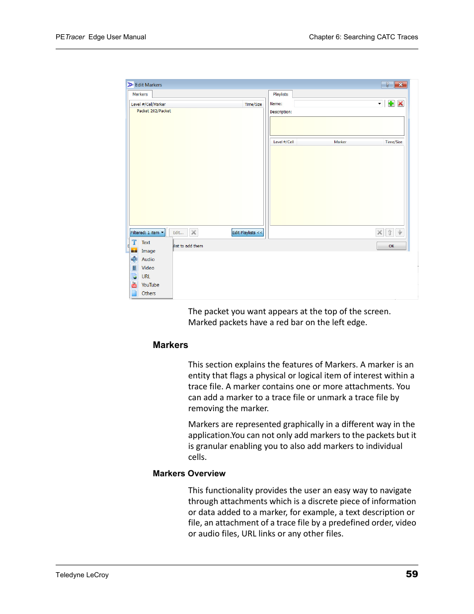 Markers, Markers overview | Teledyne LeCroy PETracer PCI Express Edge User Manual User Manual | Page 67 / 196