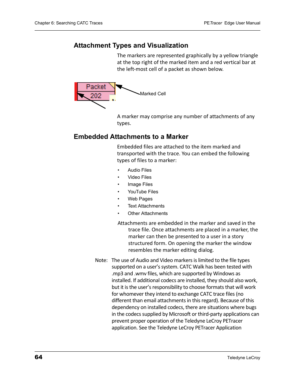 Attachment types and visualization, Embedded attachments to a marker | Teledyne LeCroy PETracer PCI Express Edge User Manual User Manual | Page 72 / 196