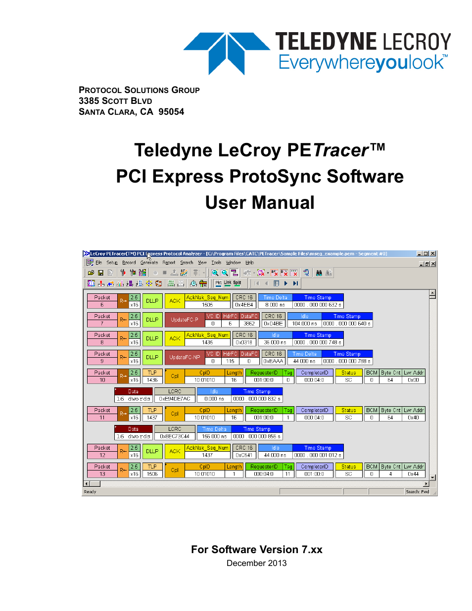 Teledyne LeCroy PETracer ProtoSync Software User Manual User Manual | 154 pages