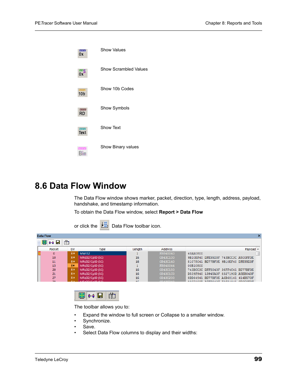 6 data flow window | Teledyne LeCroy PETracer ProtoSync Software User Manual User Manual | Page 105 / 154