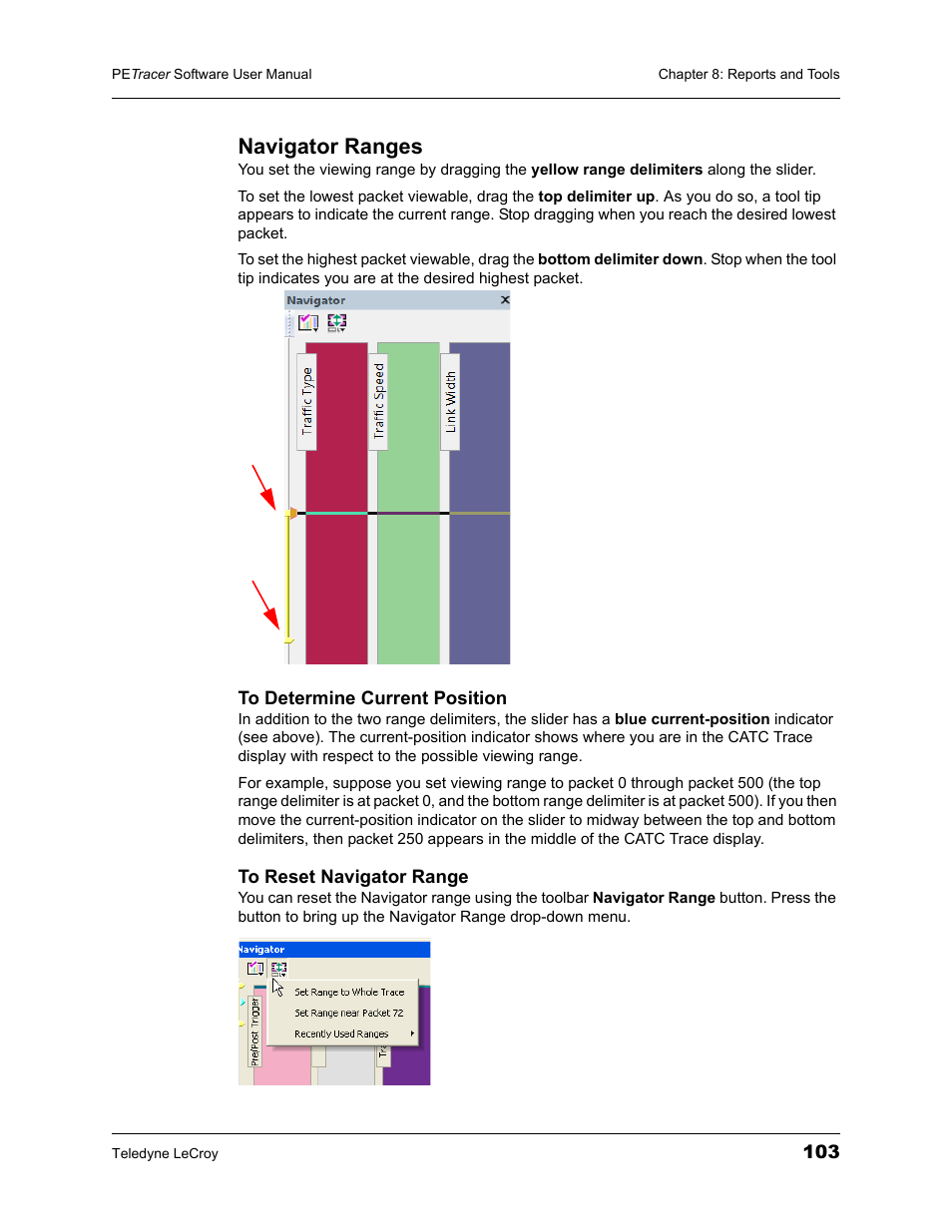 Navigator ranges | Teledyne LeCroy PETracer ProtoSync Software User Manual User Manual | Page 109 / 154