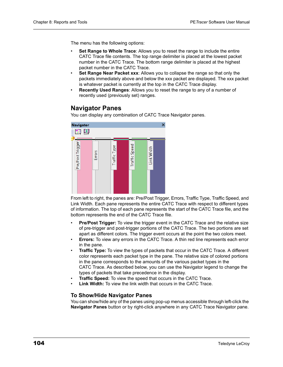 Navigator panes | Teledyne LeCroy PETracer ProtoSync Software User Manual User Manual | Page 110 / 154