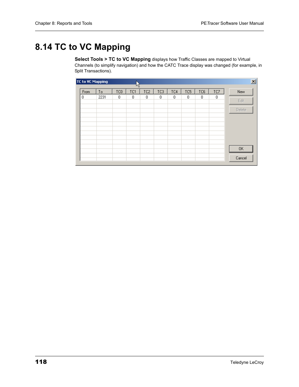 14 tc to vc mapping | Teledyne LeCroy PETracer ProtoSync Software User Manual User Manual | Page 124 / 154