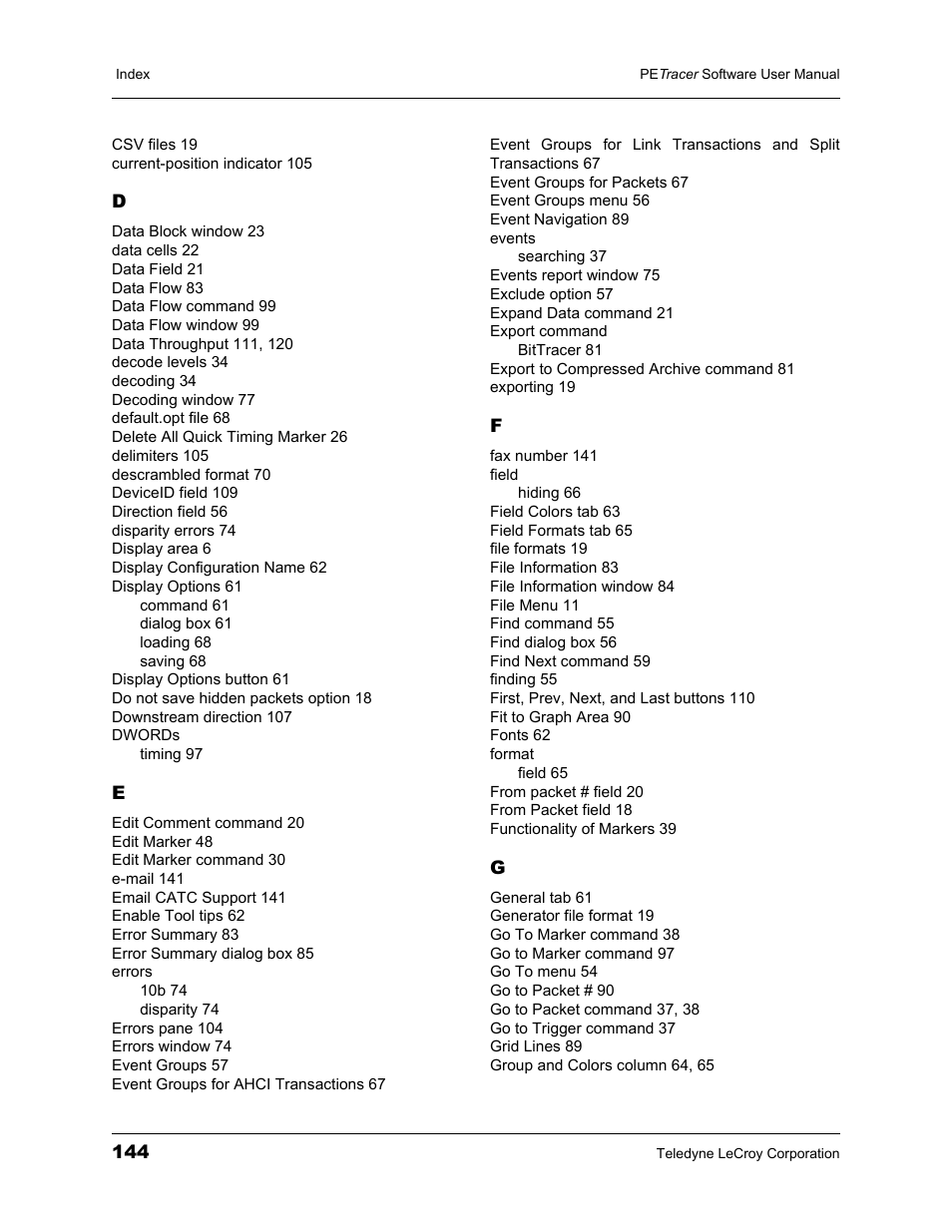 Teledyne LeCroy PETracer ProtoSync Software User Manual User Manual | Page 150 / 154