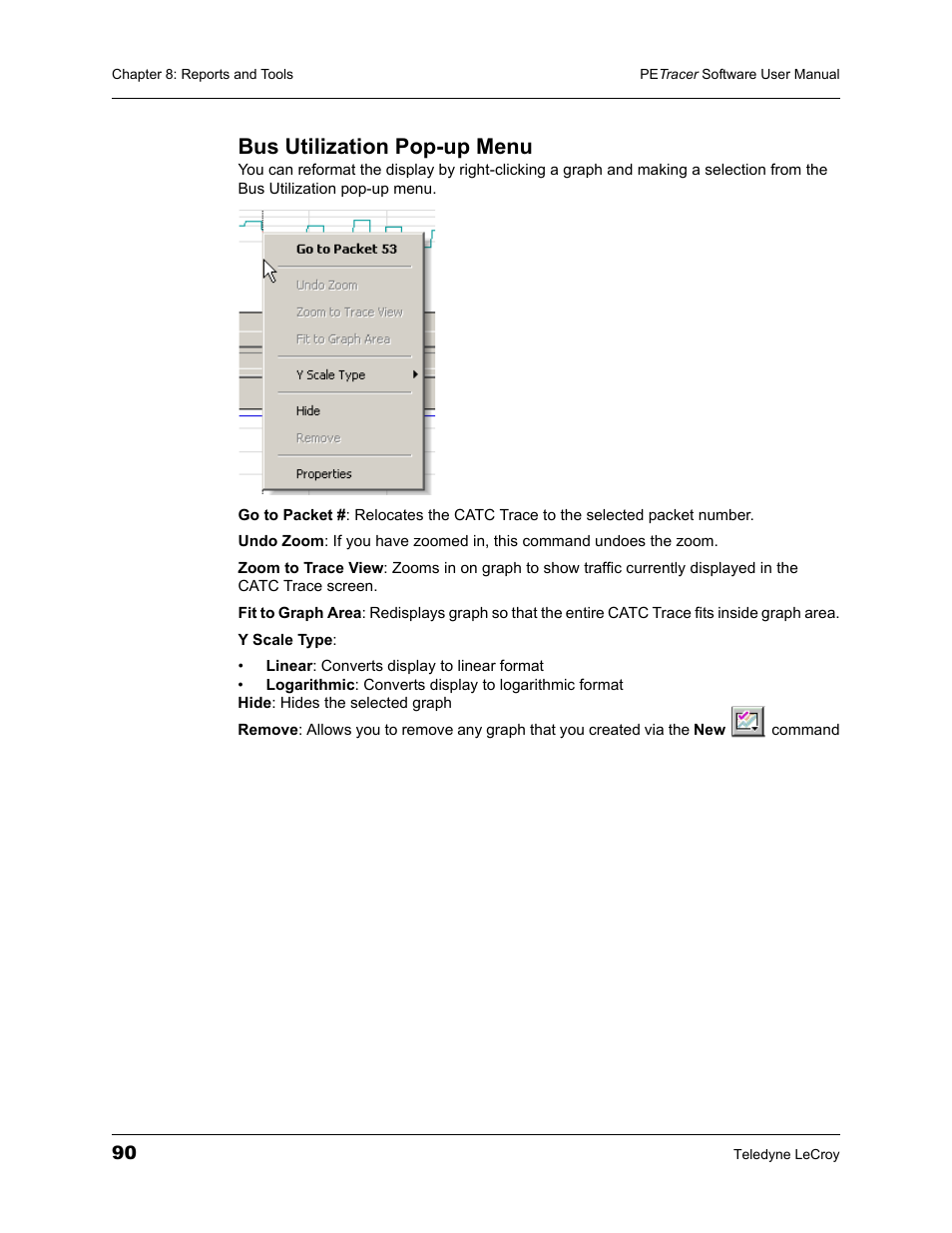 Bus utilization pop-up menu | Teledyne LeCroy PETracer ProtoSync Software User Manual User Manual | Page 96 / 154