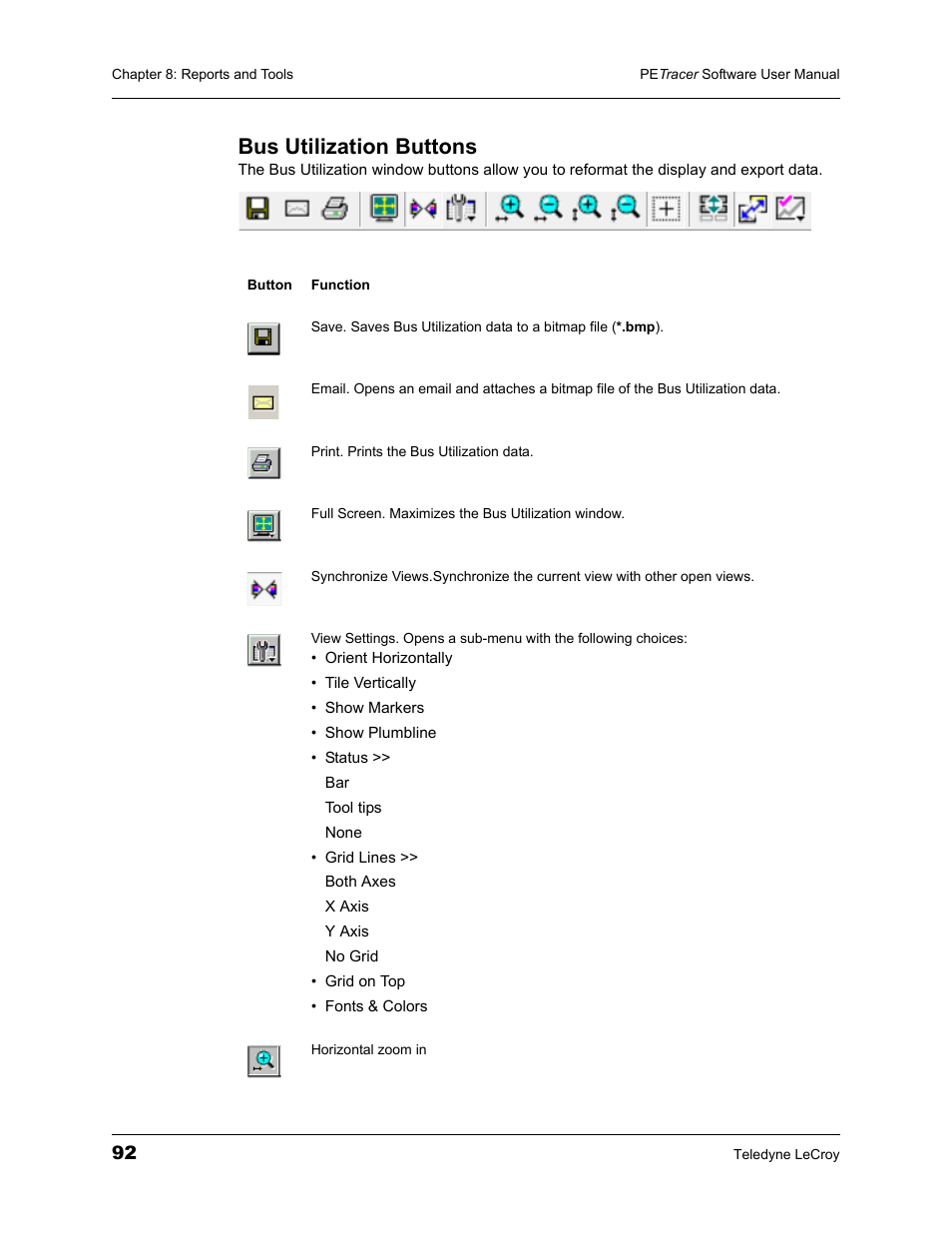 Bus utilization buttons | Teledyne LeCroy PETracer ProtoSync Software User Manual User Manual | Page 98 / 154