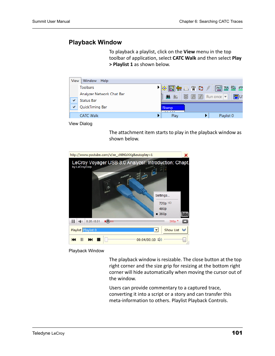 Playback window | Teledyne LeCroy PETracer Summit and Summit T2-16 PCIe User Manual User Manual | Page 109 / 244