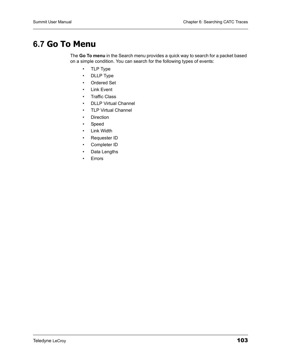 7 go to menu | Teledyne LeCroy PETracer Summit and Summit T2-16 PCIe User Manual User Manual | Page 111 / 244