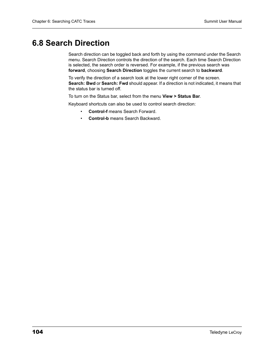 8 search direction | Teledyne LeCroy PETracer Summit and Summit T2-16 PCIe User Manual User Manual | Page 112 / 244