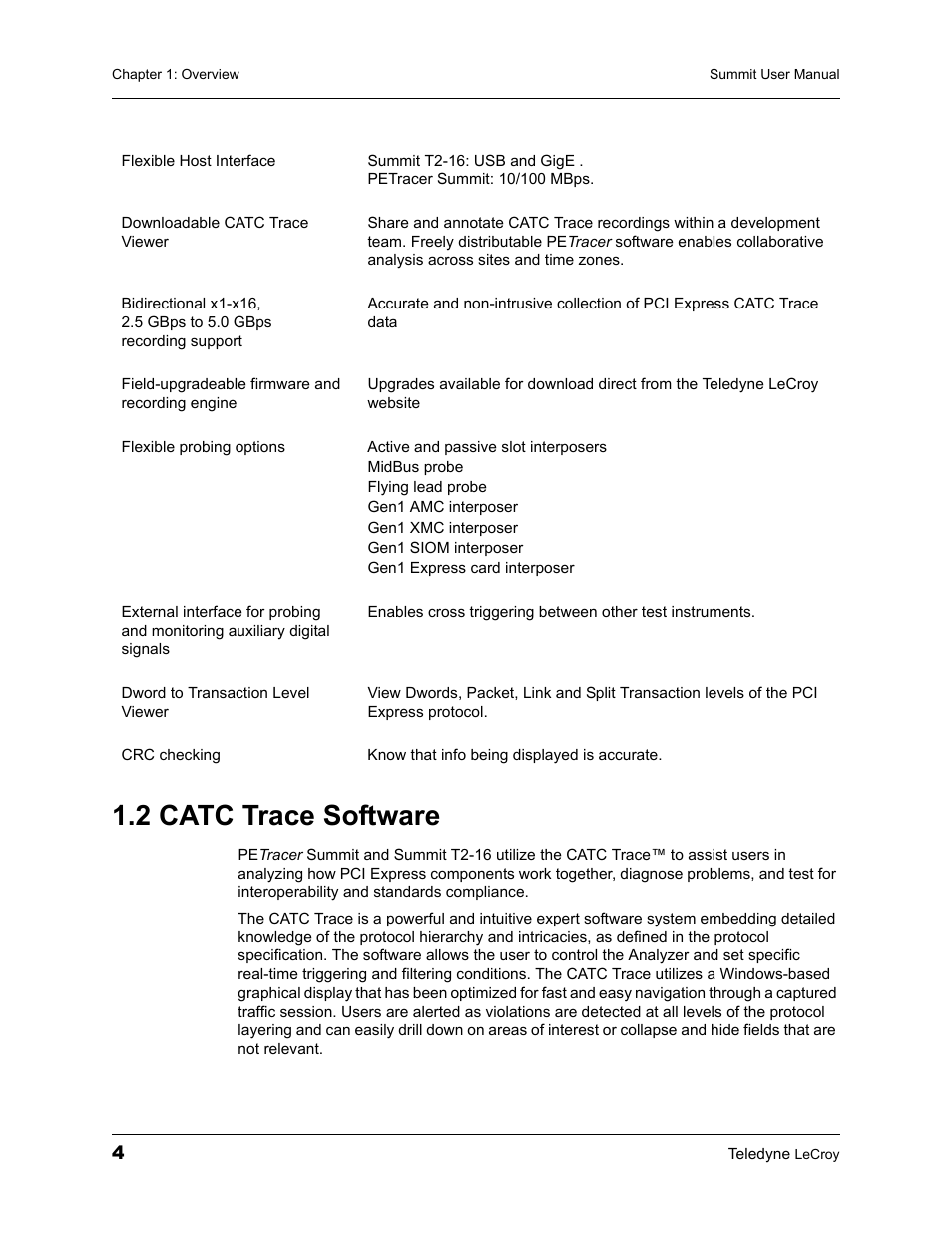 2 catc trace software | Teledyne LeCroy PETracer Summit and Summit T2-16 PCIe User Manual User Manual | Page 12 / 244