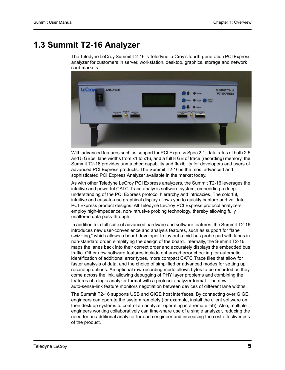 3 summit t2-16 analyzer | Teledyne LeCroy PETracer Summit and Summit T2-16 PCIe User Manual User Manual | Page 13 / 244