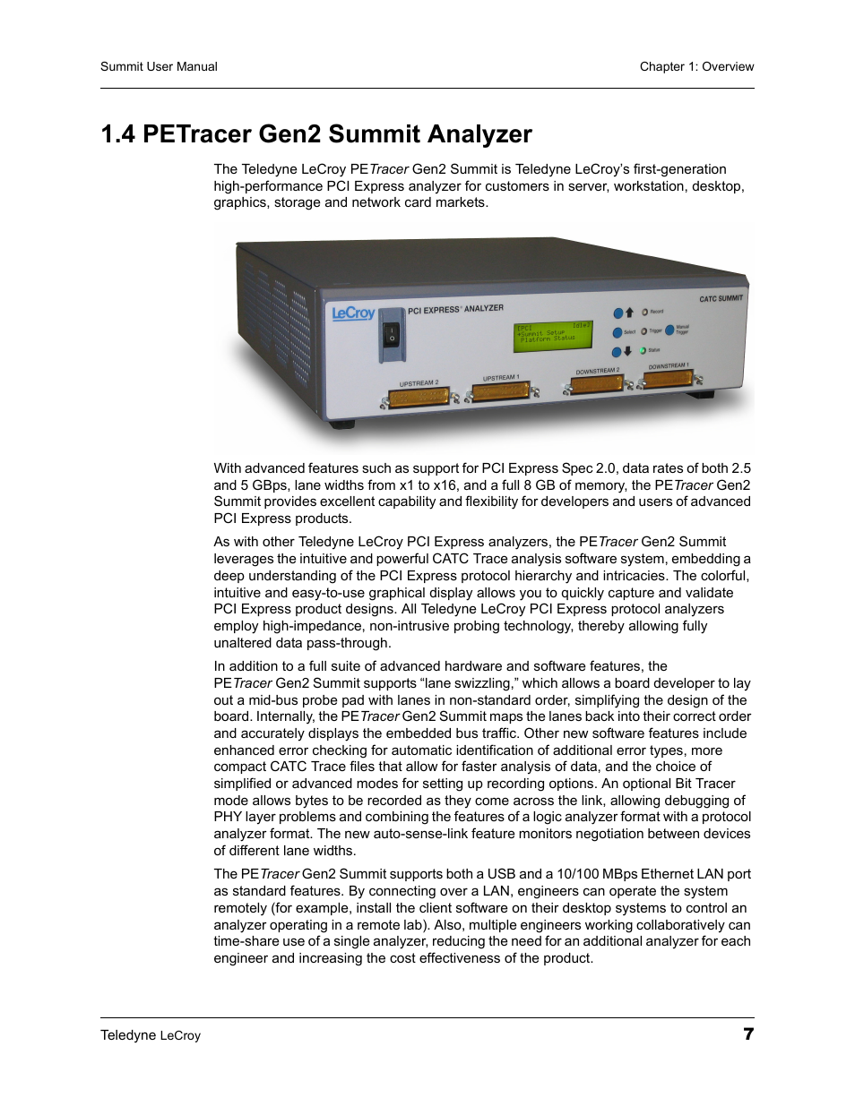 4 petracer gen2 summit analyzer | Teledyne LeCroy PETracer Summit and Summit T2-16 PCIe User Manual User Manual | Page 15 / 244