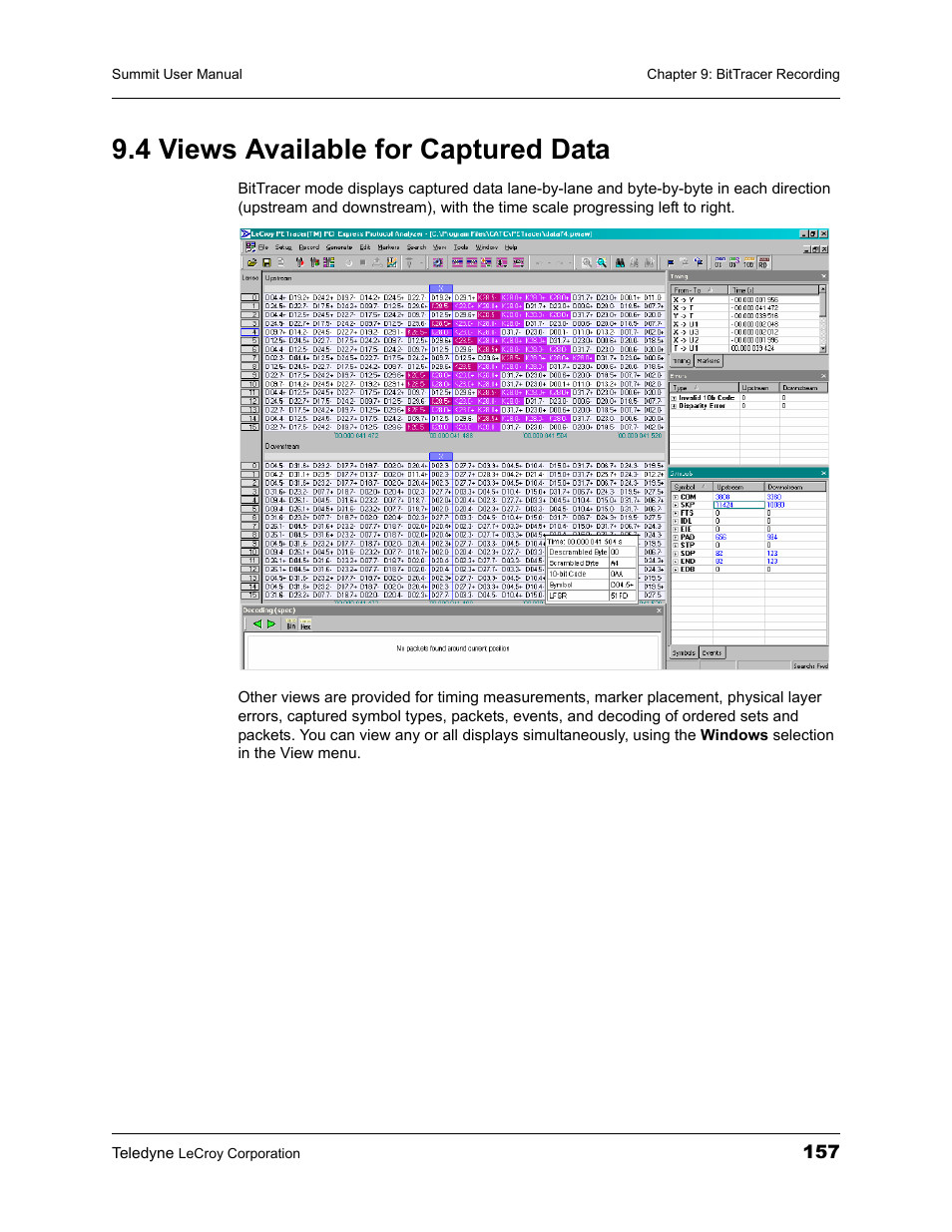 4 views available for captured data | Teledyne LeCroy PETracer Summit and Summit T2-16 PCIe User Manual User Manual | Page 165 / 244