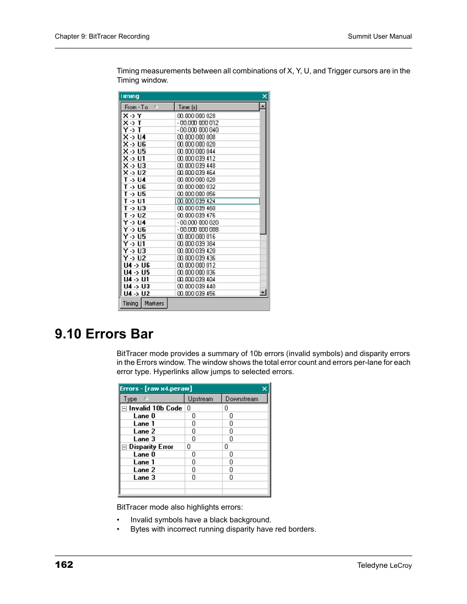 10 errors bar | Teledyne LeCroy PETracer Summit and Summit T2-16 PCIe User Manual User Manual | Page 170 / 244
