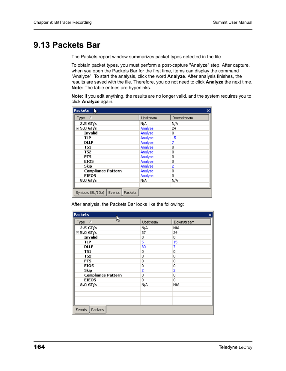 13 packets bar | Teledyne LeCroy PETracer Summit and Summit T2-16 PCIe User Manual User Manual | Page 172 / 244