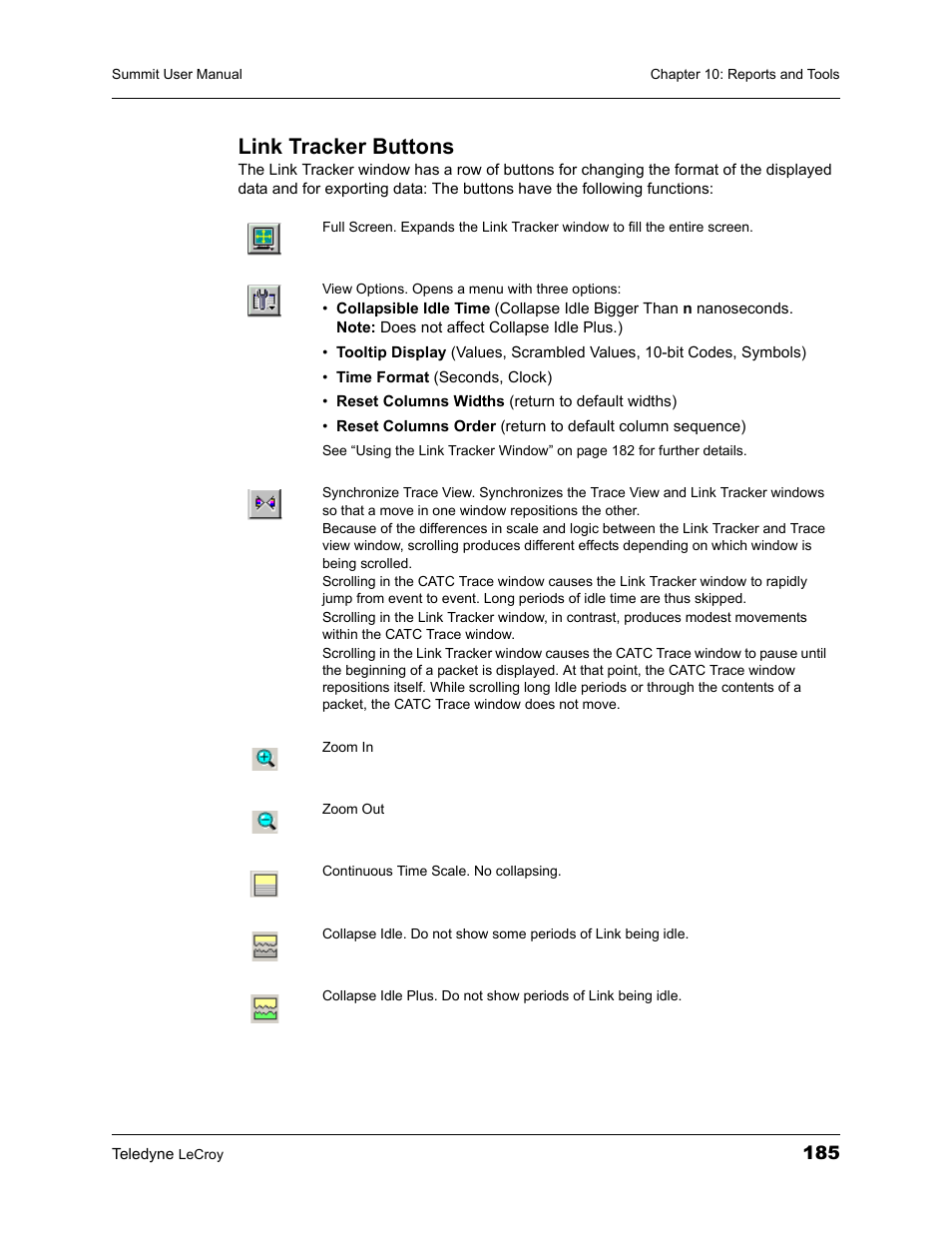 Link tracker buttons | Teledyne LeCroy PETracer Summit and Summit T2-16 PCIe User Manual User Manual | Page 193 / 244
