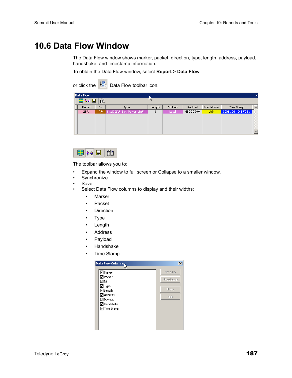 6 data flow window | Teledyne LeCroy PETracer Summit and Summit T2-16 PCIe User Manual User Manual | Page 195 / 244