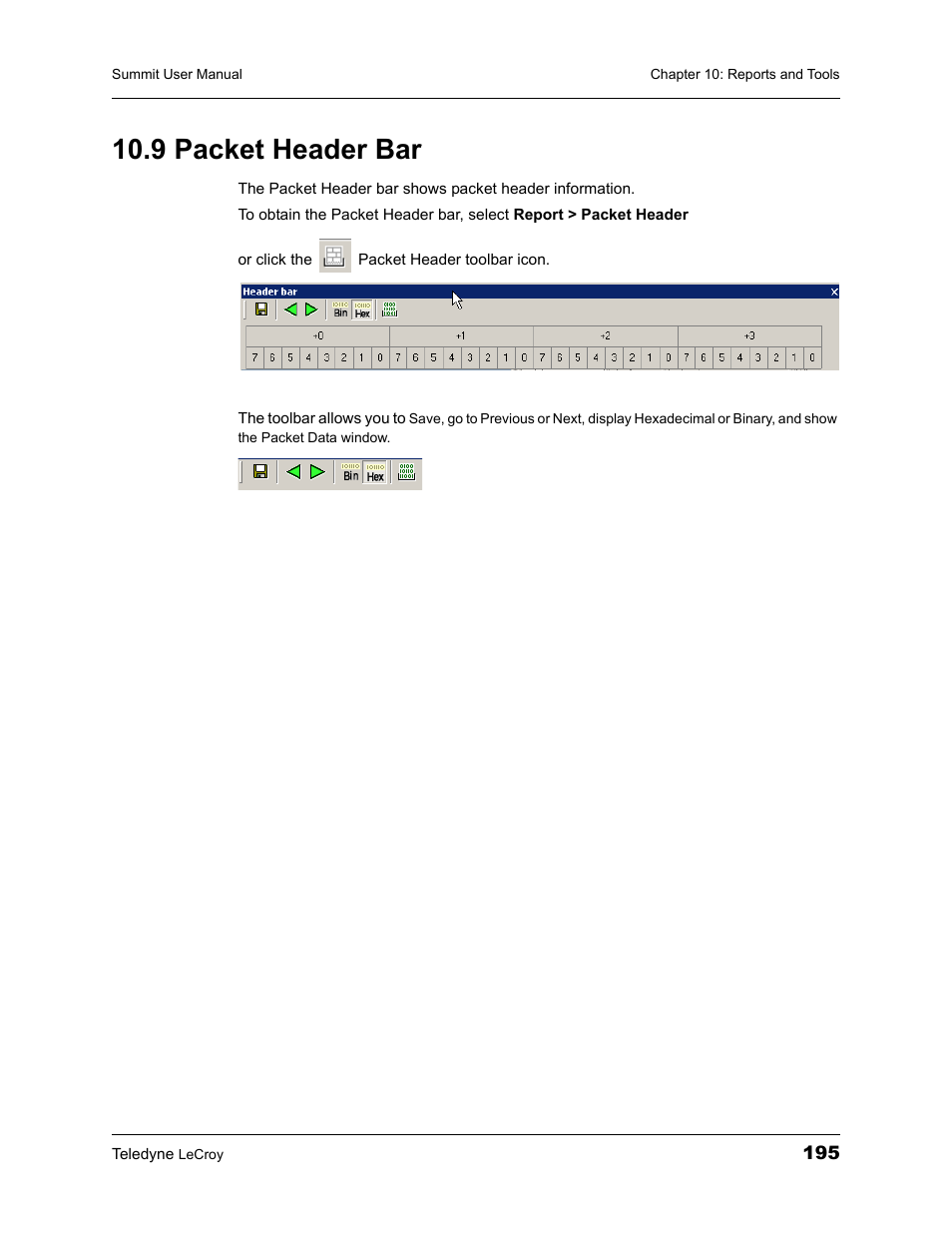 9 packet header bar | Teledyne LeCroy PETracer Summit and Summit T2-16 PCIe User Manual User Manual | Page 203 / 244