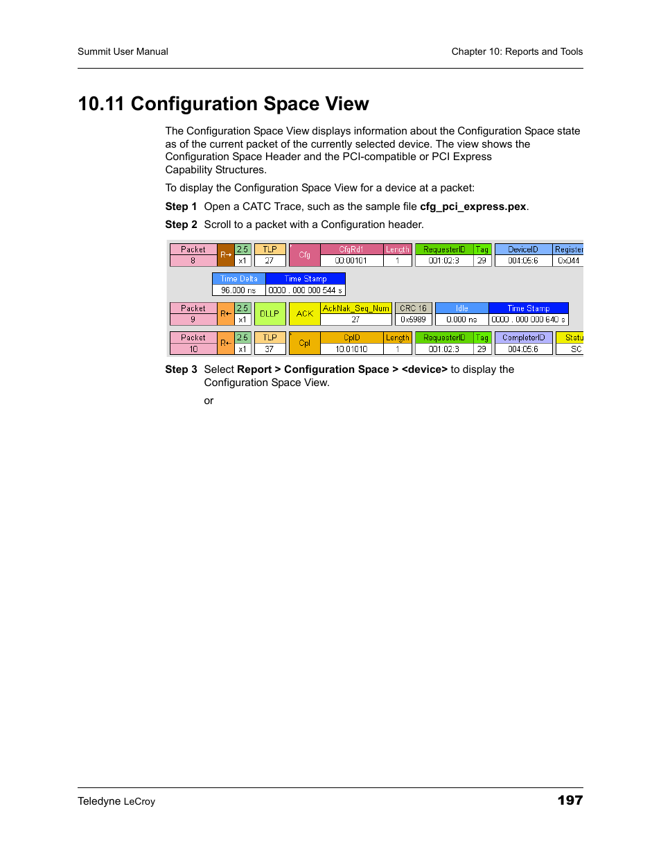 11 configuration space view | Teledyne LeCroy PETracer Summit and Summit T2-16 PCIe User Manual User Manual | Page 205 / 244