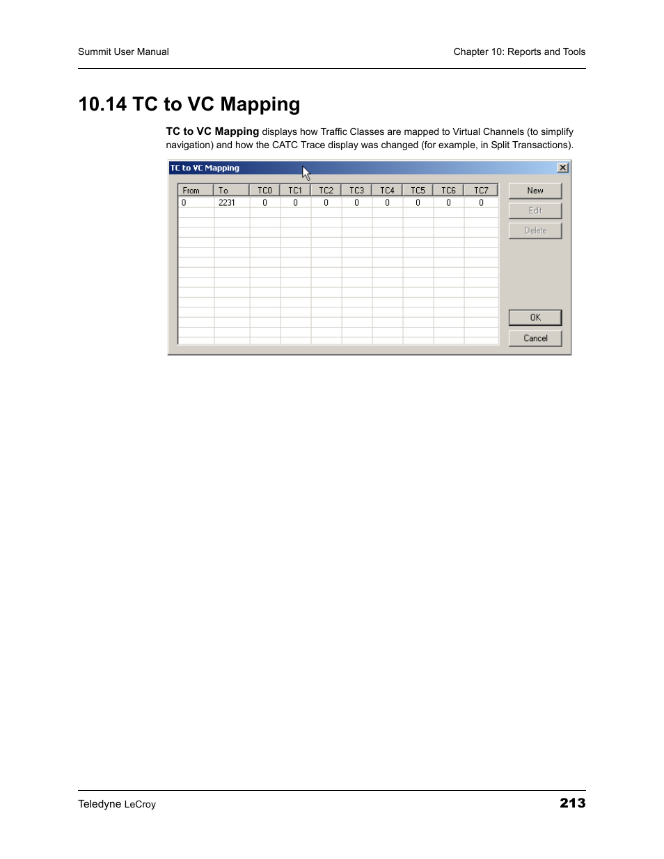 14 tc to vc mapping | Teledyne LeCroy PETracer Summit and Summit T2-16 PCIe User Manual User Manual | Page 221 / 244