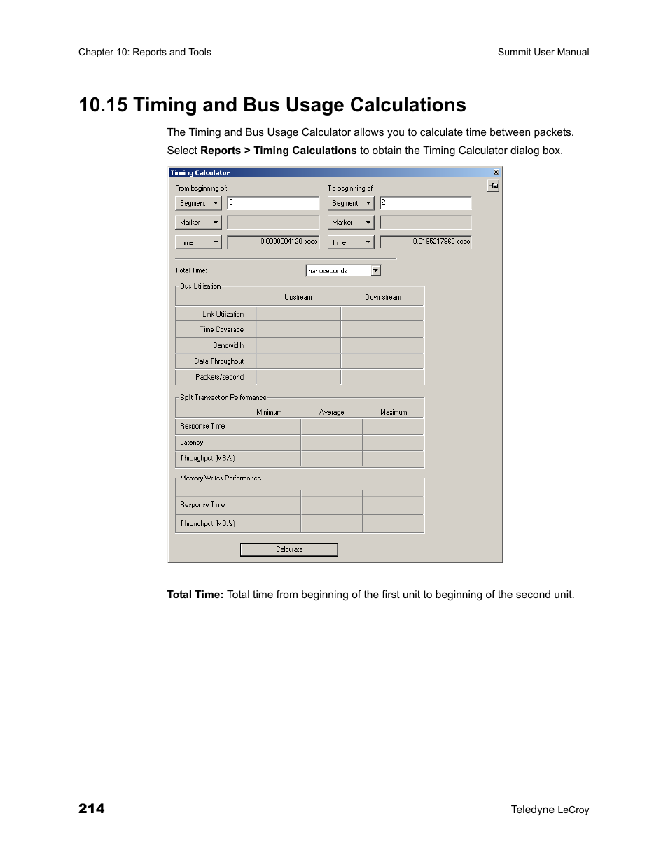 15 timing and bus usage calculations | Teledyne LeCroy PETracer Summit and Summit T2-16 PCIe User Manual User Manual | Page 222 / 244