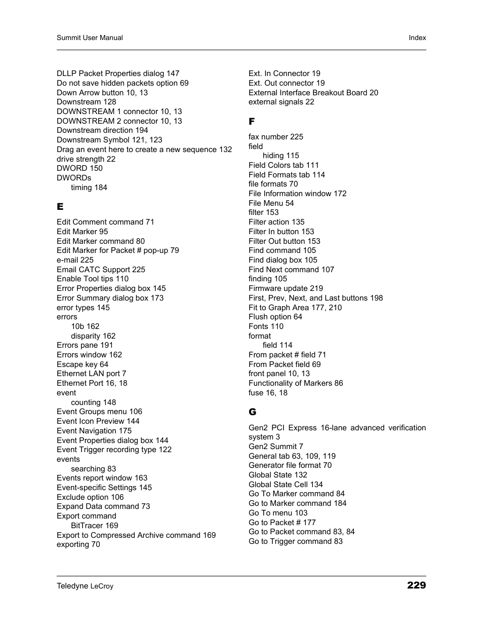 Teledyne LeCroy PETracer Summit and Summit T2-16 PCIe User Manual User Manual | Page 237 / 244