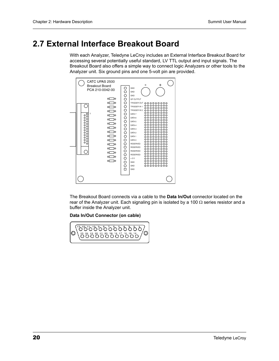 7 external interface breakout board | Teledyne LeCroy PETracer Summit and Summit T2-16 PCIe User Manual User Manual | Page 28 / 244