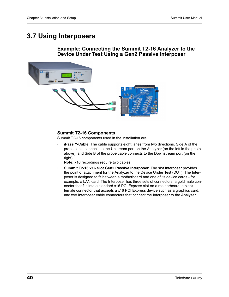 7 using interposers | Teledyne LeCroy PETracer Summit and Summit T2-16 PCIe User Manual User Manual | Page 48 / 244