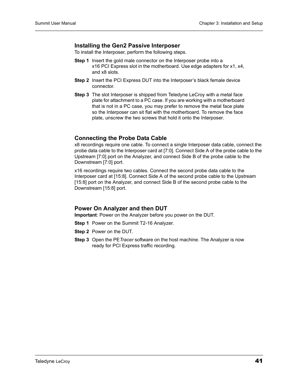 Teledyne LeCroy PETracer Summit and Summit T2-16 PCIe User Manual User Manual | Page 49 / 244