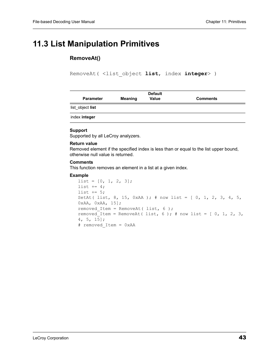 3 list manipulation primitives | Teledyne LeCroy Protocol Analyzers File-Based Decoding User Manual User Manual | Page 49 / 82