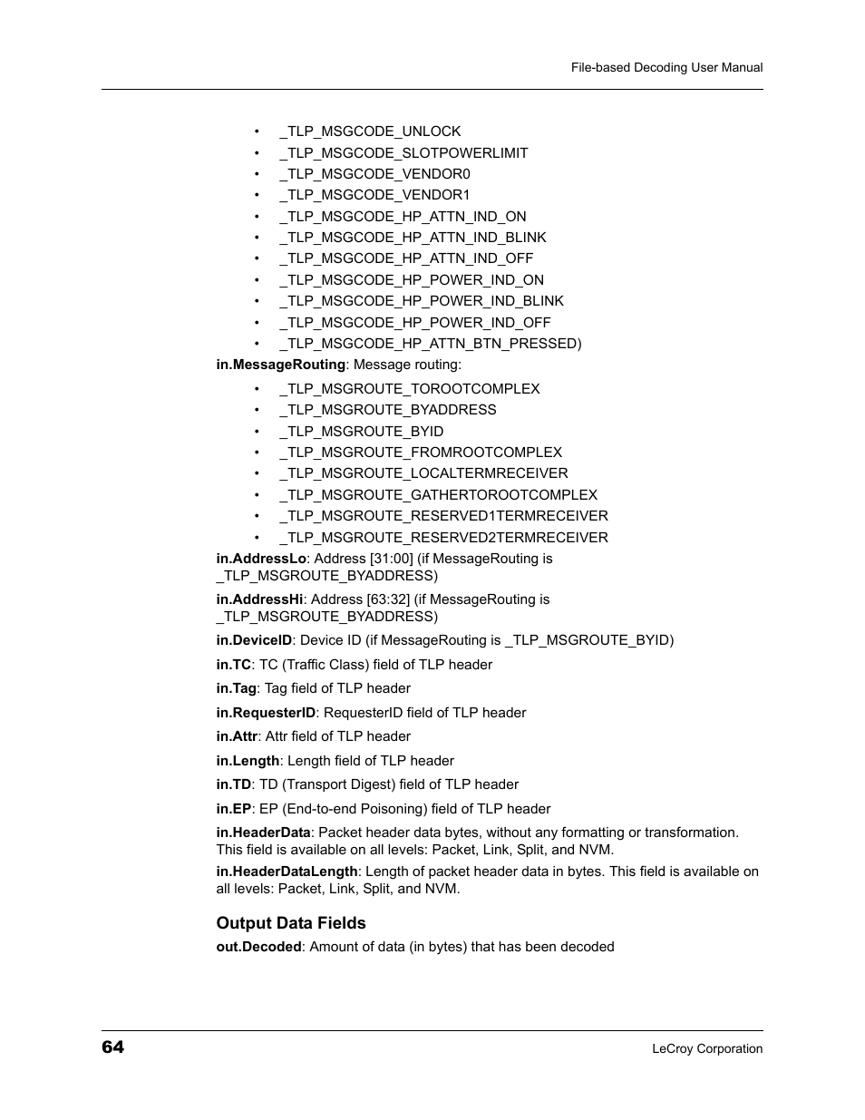 Teledyne LeCroy Protocol Analyzers File-Based Decoding User Manual User Manual | Page 70 / 82