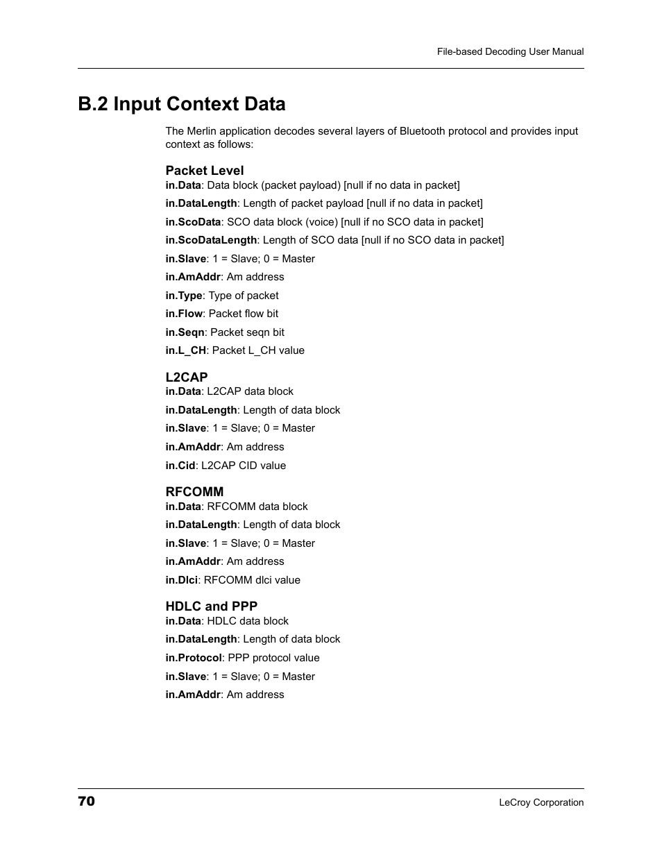 B.2 input context data | Teledyne LeCroy Protocol Analyzers File-Based Decoding User Manual User Manual | Page 76 / 82