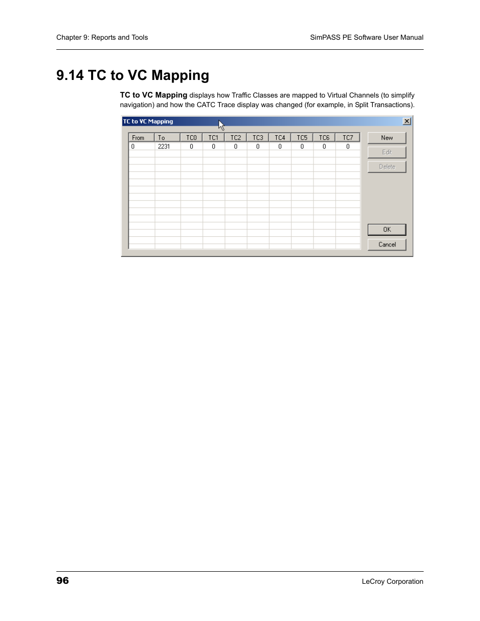14 tc to vc mapping | Teledyne LeCroy SimPASS PE PCI Express Software User Manual User Manual | Page 102 / 120