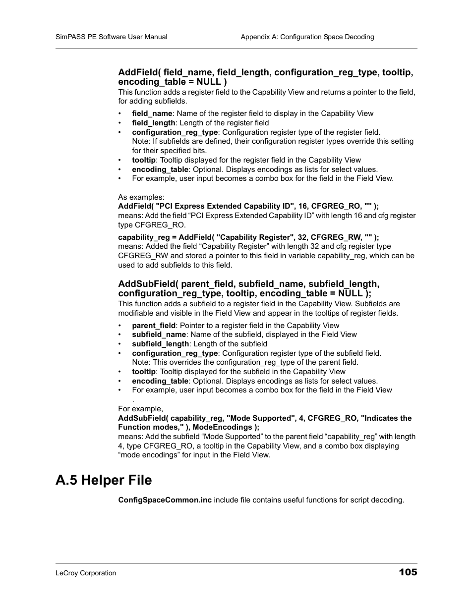 A.5 helper file | Teledyne LeCroy SimPASS PE PCI Express Software User Manual User Manual | Page 111 / 120