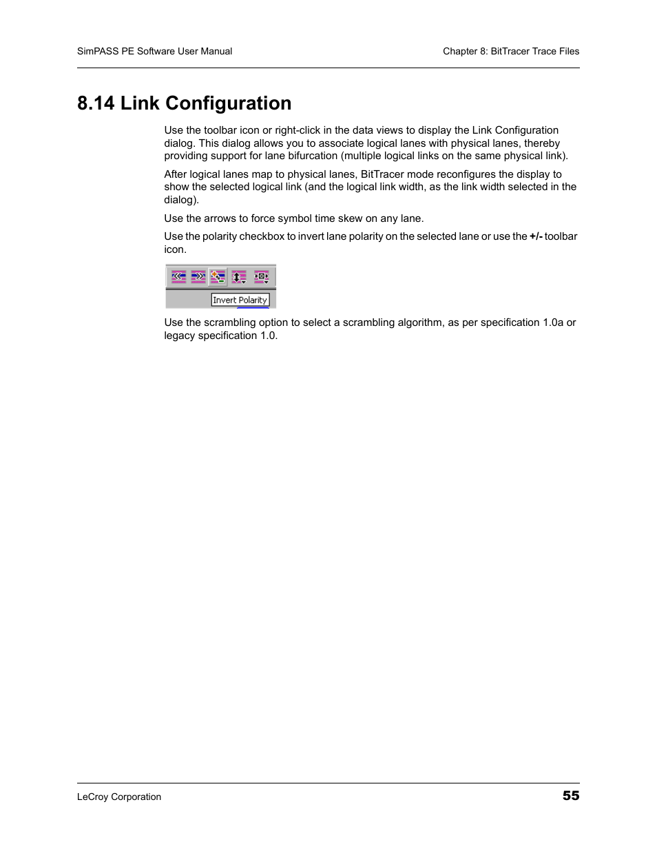 14 link configuration | Teledyne LeCroy SimPASS PE PCI Express Software User Manual User Manual | Page 61 / 120