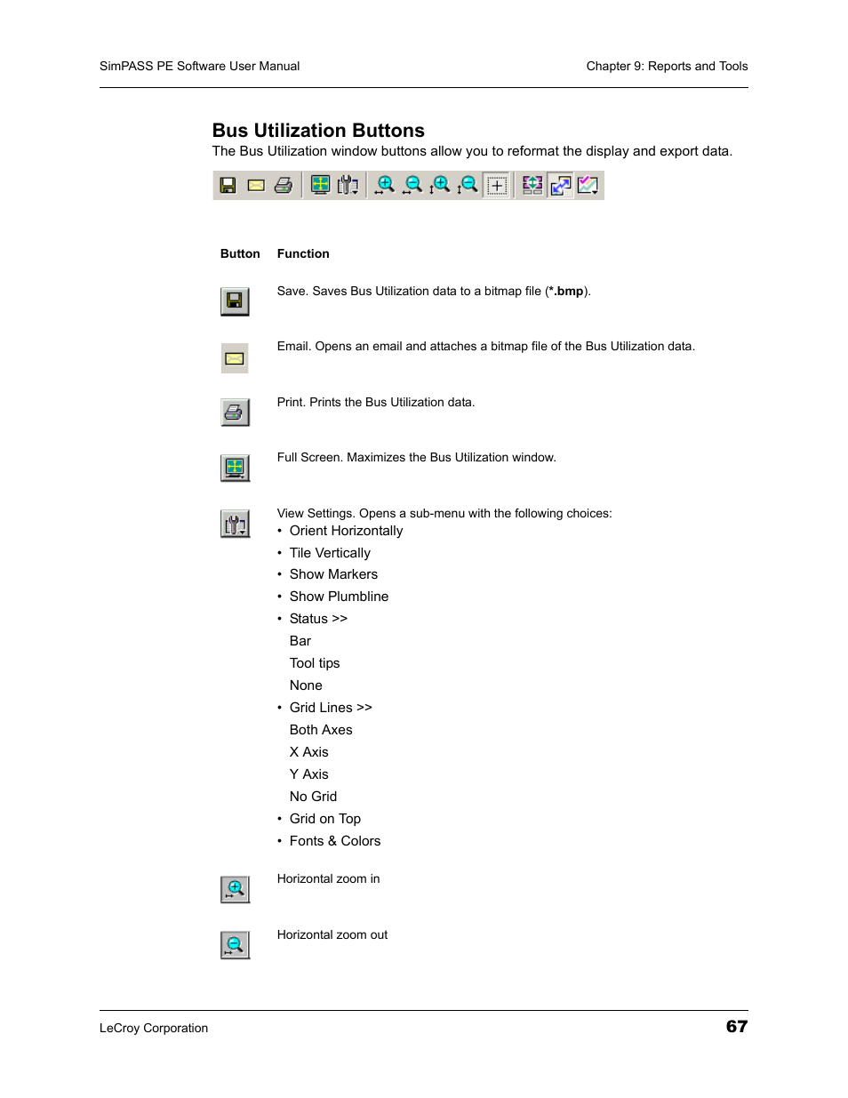 Bus utilization buttons | Teledyne LeCroy SimPASS PE PCI Express Software User Manual User Manual | Page 73 / 120