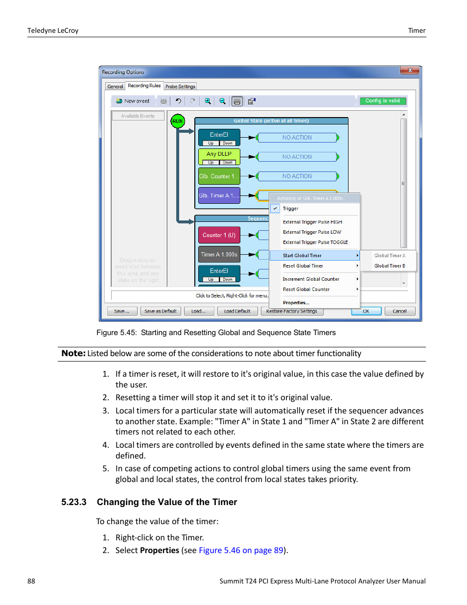 3 changing the value of the timer | Teledyne LeCroy Summit T24 PCIe Multi-lane Protocol Analyzer User Manual User Manual | Page 100 / 244