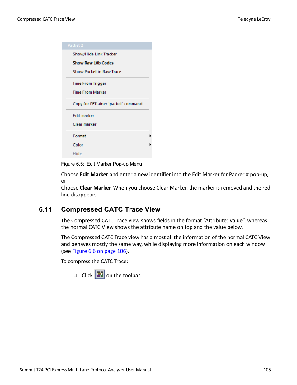 11 compressed catc trace view | Teledyne LeCroy Summit T24 PCIe Multi-lane Protocol Analyzer User Manual User Manual | Page 117 / 244