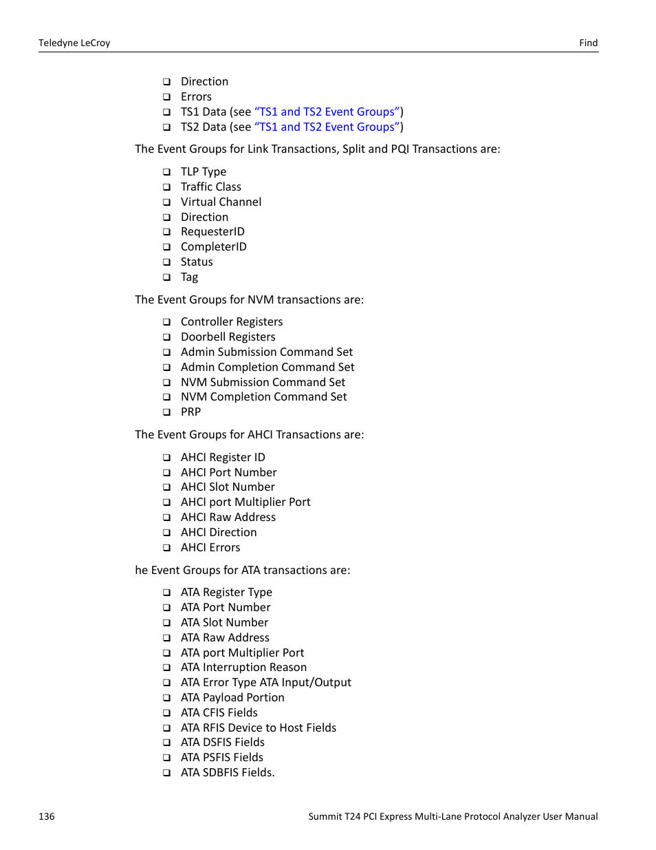 Teledyne LeCroy Summit T24 PCIe Multi-lane Protocol Analyzer User Manual User Manual | Page 148 / 244