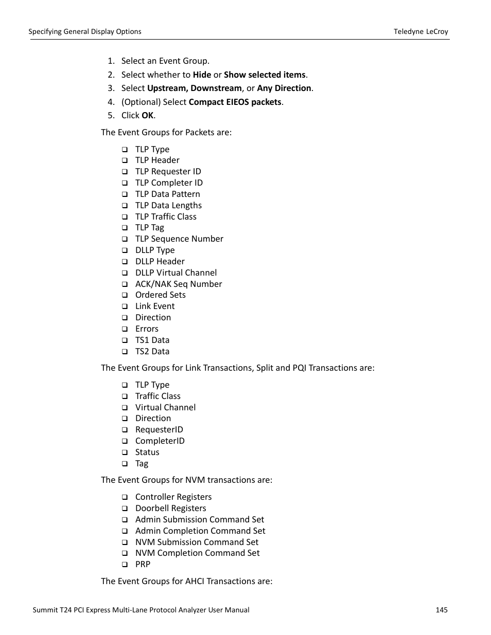 Teledyne LeCroy Summit T24 PCIe Multi-lane Protocol Analyzer User Manual User Manual | Page 157 / 244