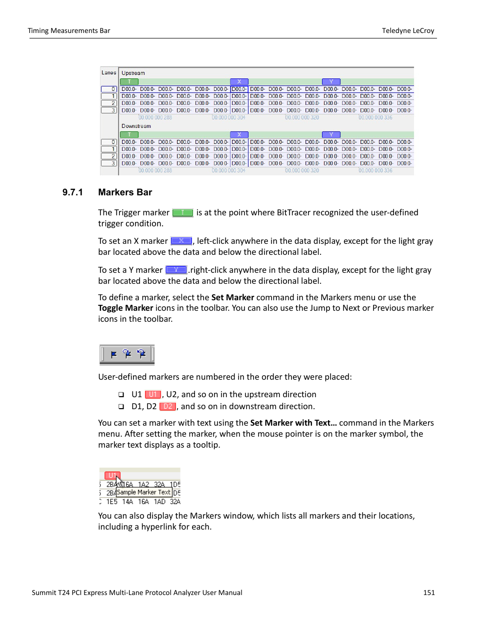 1 markers bar | Teledyne LeCroy Summit T24 PCIe Multi-lane Protocol Analyzer User Manual User Manual | Page 163 / 244