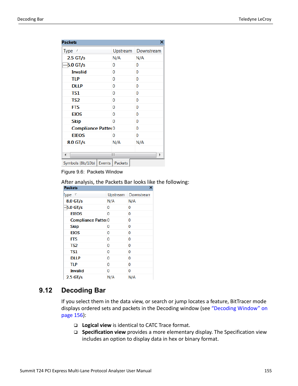 12 decoding bar | Teledyne LeCroy Summit T24 PCIe Multi-lane Protocol Analyzer User Manual User Manual | Page 167 / 244