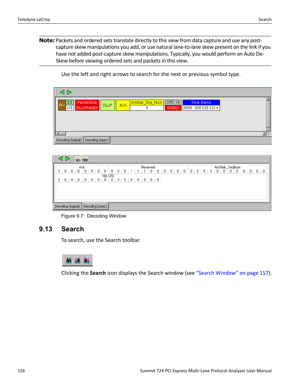 13 search | Teledyne LeCroy Summit T24 PCIe Multi-lane Protocol Analyzer User Manual User Manual | Page 168 / 244